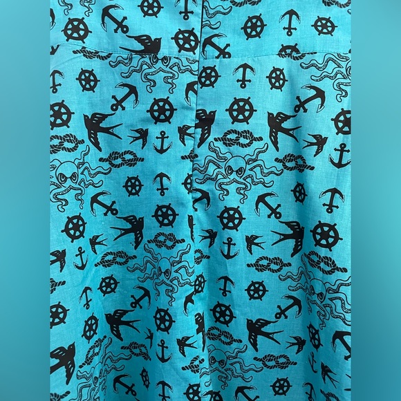 Too Fast sailor nautical flash print on blue skirt size medium - Picture 4 of 5